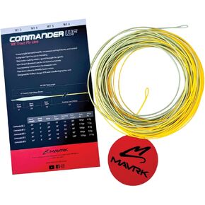 Mavrk Fly Fishing Commander Fly Line, Weight Forward, Floating Line, Trout Line, Braided Core, Long Distance Casting, Roll Casting, No Coils, Bi-Color, Welded Loops, 4 Sizes, 3 wt, 4 wt, 5 wt, 6 wt