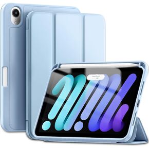 Wenlaty for iPad Mini 7/6 Case 2024/2011 (A17 Pro), for iPad Mini 7th/6th Generation Case 8.3 Inch with Pencil Holder, Slim Trifold Stand Cover with Soft TPU Back, Auto Sleep/Wake, Sky Blue