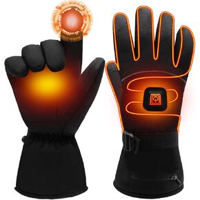 MMlove Battery Heated Gloves for Men Women, Waterproof Touchscreen Rechargeable Heating Gloves,Outdoor Indoor Battery Powered Hand Warmer Glove for Camping Fishing Motorcycling Skiing