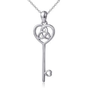 925 Sterling Silver Good Luck Irish Celtic Witches Knot Pendant Necklace for Women Jewelry Gift