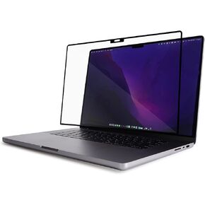 Moshi iVisor XT Clear Screen Protector for MacBook Pro 16-inch (2022 2021 M1, A2485), Easy-Installation, Bubble-Proof, Washable & Reusable, Scratch and Fingerprint Resistant - Black (Clear/Glossy)
