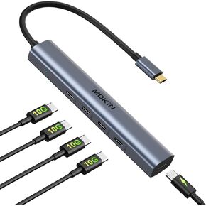 USB C Hub,10Gbps USB C Splitter with 4*USB C 3.1, 100W PD Ports, USB C to USB C Hub Multiport Adapters for MacBook Pro/Air M2 M1, iPad, Surface Pro,Dell, HP,Lenovo(Not Support Extend Monitor)