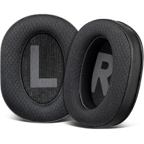 SOULWIT Mesh Fabric Earpads Cushions Replacement for Logitech G Pro, G Pro X, G Prox 2, G Pro X SE Headphones, Ear Pads with Noise Isolation Foam, Added Thickness - Black