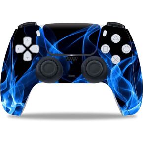 Vinyl Skin for PS5 Digital/Disk Controller, Sticker Decorate and Protect Device Surface, Blue Fire