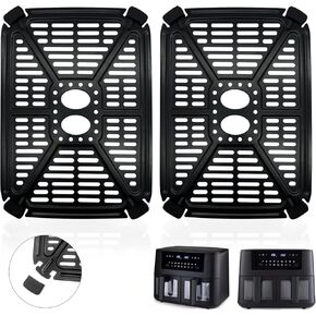 Air fryer Grill Pan for Holstein Housewares 8.4QT Dual Basket Digital Air Fryer, 8.5×6.1 IN Air Fryer Replacement Parts Grill Plate Crisper Plate Accessories Tray Rack