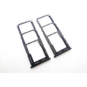 2X Dual SIM Card Micro SD Card Holder Tray Slot Replacement Compatible with Samsung Galaxy A22 4G A225 (Black)