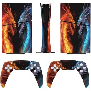 Sticker Skin for Model 5 Slim Digital Edition Two Fire Dragon Skin Accessories Cover Skins Anime Vinyl Cover Sticker Full Set for Model5 Slim Digital Edition