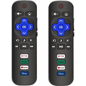 Compatible with Roku TV Remote Control Replacement, 2-Pack, Compatible with TCL, Hisense, Sharp, Philips, Onn, Element Roku TV Series (No Voice, Not for Roku Stick/Box)