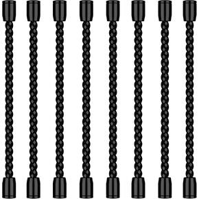 8PCS 4-Inch Silicone Cable Ties, Bendable Rubber Twist Ties, Reusable Twist Ties for Cords, Black Twist Ties for Organizing, Bundling (Black)
