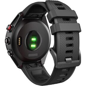 ANCOOL for Garmin S62 Watch Band/Forerunner 945/955 Watch Band 22mm Silicone Band for Fenix 8 Fenix E 47mm/Fenix 7/6/5 Bands Replacement for Fenix 6 pro/7 pro/Epix(Black)
