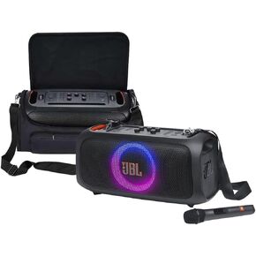 JBL PARTYBOX On-The-Go Essential Portable Party Speaker Bundle with gSport Carry Bag (Black)