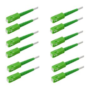 SpeedyFiberTX 1-Pack 1 Meter SC/A to SC/A Armored Fiber Patch Cable, Premium SC/A Connector (≤ 0.15dB), Corning Singlemode G657A2 Fiber, 3.0mm White Simplex LSZH UV-Proof Indoor/Outdoor Cable Jacket