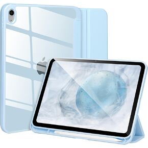 Case Compatible with iPad 10 Generation 2022 10.9’‘,Case for iPad 10th gen,Shockproof Hard Shell Clear Cover with Pencil Holder,Tablet Cover for iPad 10th gen 10.9’’ 2022 with Auto Wake/Sleep,Blue