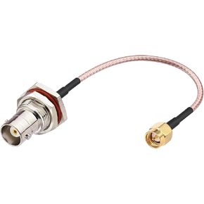 DHT Electronics RF coaxial Coax Cable Assembly SMA Male to BNC Female Bulkhead 6''