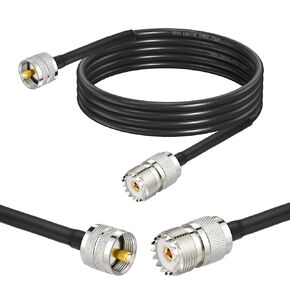 Yuslao PL-259 UHF CB Coax Cable 6FT, PL-259 UHF Male to Female Low Loss RG8X Jumper Cable CB Radio Cable for HAM Radio, Antenna Analyzer, Dummy Load, SWR Meter