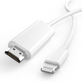 [Apple MFi Certified] Apple Lightning to HDMI Cable Adapter for iPhone to TV, 1080P Lightning to Digital AV Adapter Sync Screen Connector for iPhone 14 13 12 11 Pro Max XS XR to HDTV Projector Monitor