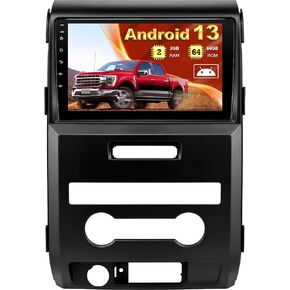 Car Radio Stereo for Ford F150 2009-2012, Android 13 2+64G Auto Head Unit with 9 Inch Touchscreen, Wireless Carplay, GPS, WiFi, Bluetooth, FM, AM, RDS, SWC