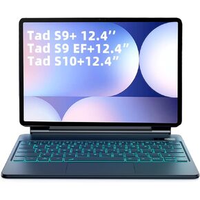 GOKOCO Magic-Style Keyboard Case for Samsung Galaxy Tab S10+/S9+/S9 FE+/S8+/S7+/S7 FE 12.4",Floating Cantilever Magnetic Stand, LED Display,7color Backlit & Multi-Touch Trackpad-Black