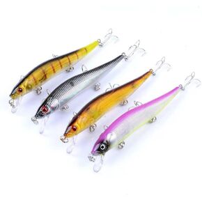 4 Pcs Artificial Minnow Fishing Lures Kit,Jerkbaits Crankbaits Plugs Baits Pack for Bass Trout Catfish Walleye in Freshwater Saltwater 49