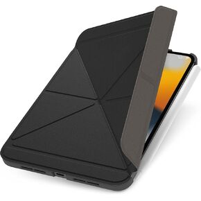 Moshi VersaCover Case Compatible with iPad Mini 6 2021 (8.3-inch), 3-Viewing Options, Auto Sleep/Wake, Support Apple Pencil Charging, Charcoal Black