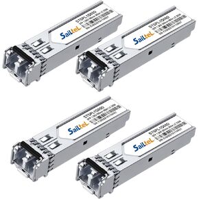 1.25G SFP 1000Base-SX,Gigabit Multimode SFP LC Duplex Transceiver,850nm MMF, up to 550 Meters, Compatible with Cisco, Ubiquiti , Mikrotik,Netgear, D-Link and More (4 Pack)