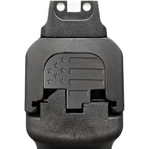Milspin Slide Back Plate Compatible with Smith and Wesson M&P M2.0 Full Size and Compact and M&P Standard Full Size and Compact | Deep Engraved | Veteran Made in USA (Blacked Out Large US Flag)