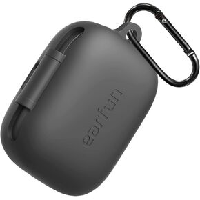 EarFun Protective Case Cover for EarFun Air Pro 4, Soft Silicone Protective Case with Keychain, Shock-Proof, Full Protective Cover, Supports Wireless Charging, Black