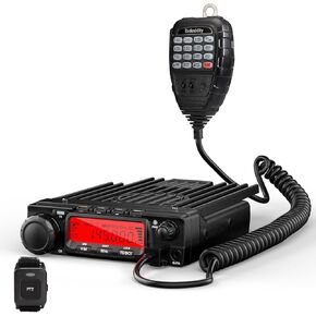 Radioddity VB70-B Mobile Radio Transceiver, 70W High Power VHF 144-148MHz HAM Radio with Bluetooth Connectivity, Air Band, NRC Noise Reduction, Wireless PTT, 200 Channels