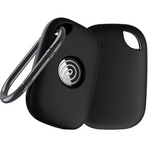 YWXTW [2 Pack] Silicone Case for Tile Pro 2024 Tracker Holder with Keychain, Anti Lost Soft Secure Protective Cover Finder for Keys, Bags, Cat Dog Collar Tag Accessories (Black+Black)