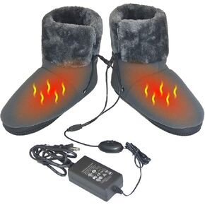 ObboMed MF-2320M Far Infrared Carbon Fiber Heated Foot Warmer/Boots/Slipper, 12V 20W – Far Infrared wavelength 8-15 μm (Health Range: 4-14 μm), Auto Off, Size M: #41 (fits Foot up to 41)