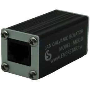 EverStar MI-310 Metallic Housing Ethernet Video/Audio Isolator for Android TV and Hi-Res Audio Systems (RJ45) | LAN Signal Noise Filter | Black