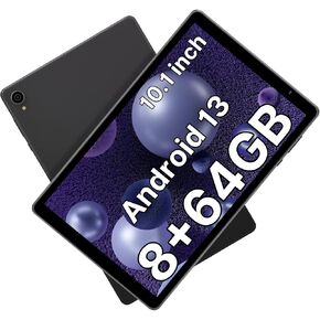 Android 13 Tablet, 10.1 inch Tablet HD Display, 64GB ROM, 8 GB RAM, 512GB Expandable Storage, Octa-Core, 5000mAh, WiFi & Bluetooth, Dual Cameras (Gray)