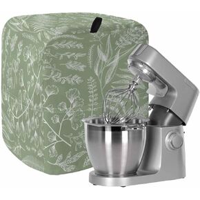 Plants Stand Mixer Cover, Silhouette Leaves Sage Green Mixer Covers Waterproof Mixer Cover with Storage Pocket Cover for Kitchen Aid Mixer Easy Clean Dust Cover 14.5"x9.5"x16.5"