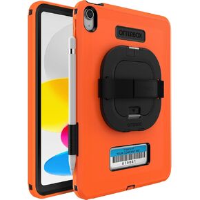 مدافع Otterbox للأعمال مع Kickstand/Howystrap لـ iPad 10th Gen-الرؤية العالية (البرتقالية) ، وعرة ودائمة ، بدون شاشة ، حماية الموانئ ، تشمل الدرع (عبوة غير متزايدة)
