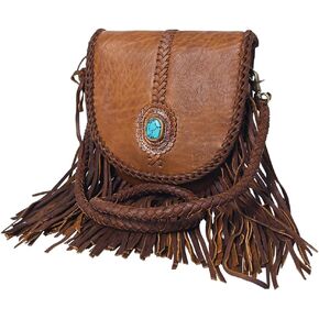 American Darling Concealed Carry Fringe Crossbody Purse Brown in Kuwait