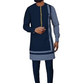 UOUNUT African Style Men Clothing 2 Pieces Set Dashiki Suits Ankara Pant Coat Long Sleeve Plus Size Tracksuit Outfits in Kuwait