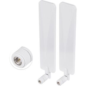 Bingfu 4G LTE Antenna 9dBi SMA Male Cellular White Antenna (2-Pack) Compatible with 4G LTE Wireless CPE Router Hotspot Cellular Gateway Industrial IoT Router Trail Game Camera Outdoor Security Camera