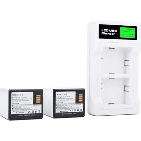 2 Pack A-2 3660mah Battery Compatible for Arlo Go VMA4410 VMA4400C VMA4410-10000S VML4030 VML4430, for Arlo Go 4030 HD Security Camera Night Vision with Dual LCD Charger Station and USB C Cable