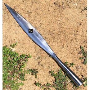 NauticalMart Medieval Celtic Iron Age Spearhead Functioning Viking Lozenge Spear Point LARP Cosplay Viking Armour Forged High Carbon Steel - Viking Throwing Spearpoint