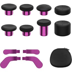 13 in 1 Metal Thumbstick Kit for Xbox One Elite Series 2, Xbox Elite Controller Replacement Parts, Gaming Accessory with 6 Metal Swap Joysticks, 2 D-Pads, 4 Paddles with Storage Bag