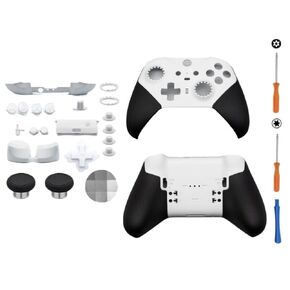 Replacement Shell Faceplate Cover Kit for Xbox Elite Series 2 Core Controller, Include Front Back Housing LB RB Bumper Triggers Button ABXY D-pad Joysticks Accessories, White