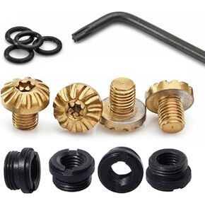 Customized 1911 Grip Screws & Bushings for 1911 Grips, 0.16'' Slim Size, 4 Stainless Steel Screws, 4 Bushings, T10 Torx Key, 4 O Rings