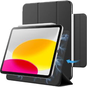 JETech Magnetic Case for iPad (A16) 11th/10th Generation (2025/2022), Magnetic Attachment, Slim Tablet Cover with Auto Wake/Sleep (White)