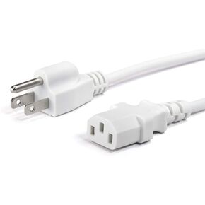 [UL Listed] White GJS Gourmet Universal Replacement Power Cord for Pressure Cookers, Rice Cookers, Soy Milk Makers, and Other Kitchen Appliances