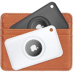 Meliya for Airtag Wallet Holder 2 Pack, Ultra Thin Wallet Card Case for Apple Airtag for Purse, Handbag, Backpack Wallet, Clutch, Wristlet, Pocket (Black+White)