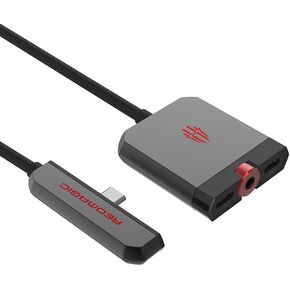 Nubia RedMagic 2-in-1 USB C to 3.5mm Audio Headphone Jack and Charger Adapter with PD Fast Charging, 2 USB-C Port Compatible with iPhone 16/15 Pro Max, Galaxy S24/S23 Ultra, Pixel 9/8/7