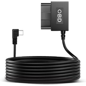 YKT Dash Cam OBD Hardwire Kit, Dash Camera Power Cable Type C Port 11.6-16V to 5V/2.5A with Low Voltage Protection 24h Parking Monitor/Acc Mode for Dashcam, GPS (Type-C) (Fit for All Dash Cam)