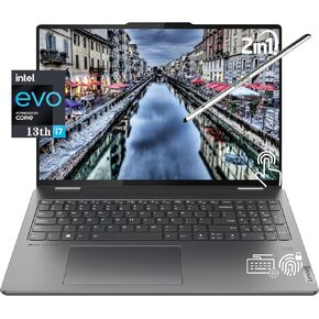 Lenovo 2023 Yoga 7i 16" 2-in-1 Touchscreen Laptop, 13th Intel Evo Platform 10-Core i7-1355U, 16GB LPDDR5 RAM, 1TB SSD, Intel Iris Xe Graphics, Backlit KB, FP, 1080p IR Webcam, Win11 Home