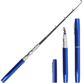 Pocket Pen Fishing Rod, Mini Portable Telescopic Collapsible Fishing Pole - Aluminum Alloy - 39/62inch - 5 Colors