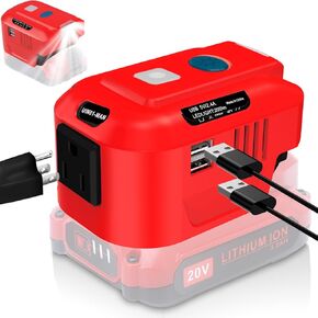Power Inverter for Craftsman 20V Battery,for Craftsman 150W Portable Power Supply Inverter,DC 20V to AC 120V Power Inverter for Craftsman w/AC Outlet & LED Light (No Battery)